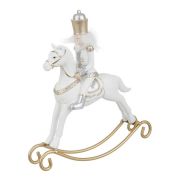Statue "WHITE-GOLD SOLDIER W-HORSE"